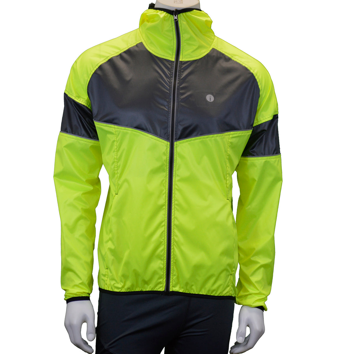 FINAL SALE: Venture Packable Men's Reflective Jacket in Flo Lime / Graphite