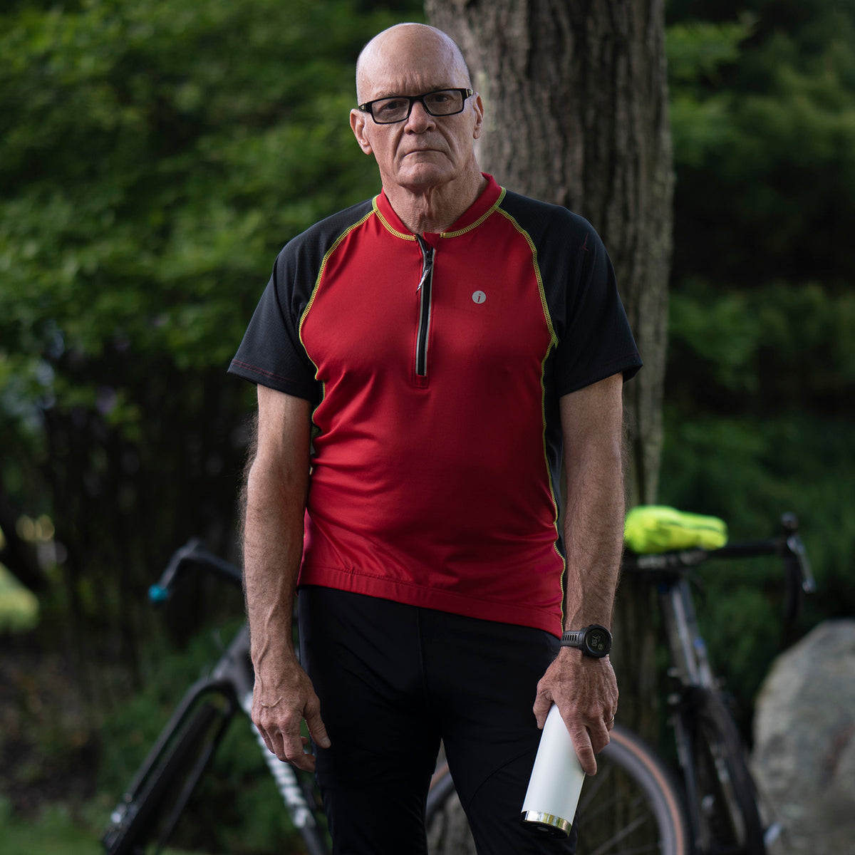raceLITE Men's Reflective Cycling Jersey in Red / Black