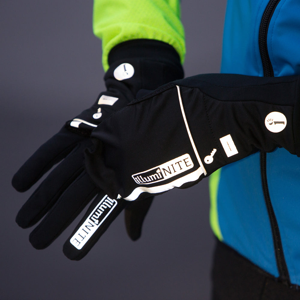 Reflective Unisex Velocity Mitten in Black