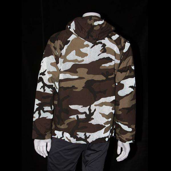 Hooded REVERSIBLE Unisex Reflective Jacket in Camouflage