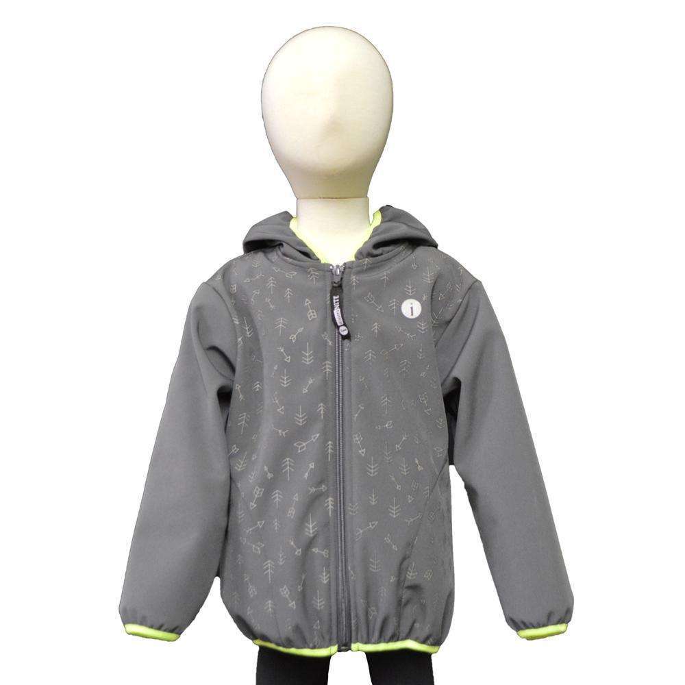 FINAL SALE: Kids Fleecy Softshell Reflective Jacket in Graphite