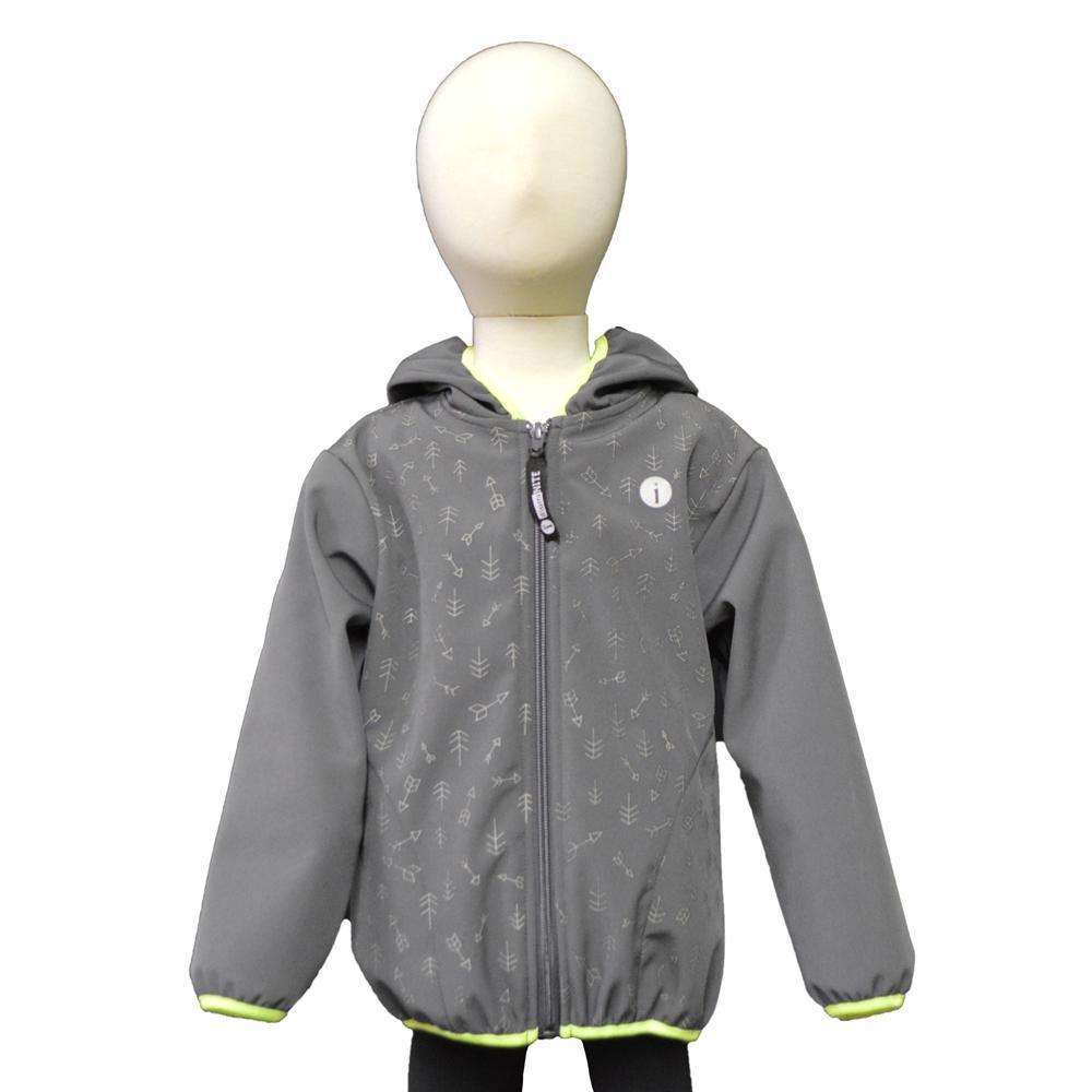 Kids Fleecy Softshell Reflective Jacket in Graphite