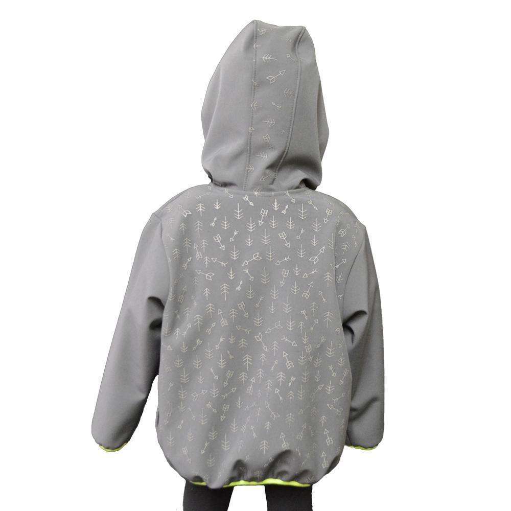 Kids Fleecy Softshell Reflective Jacket in Graphite