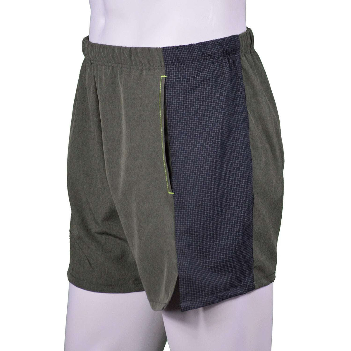 Men's Reflective Endeavor 5" Running Short in Olive Heather/Graphite