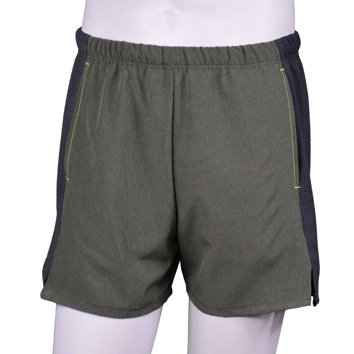 Men's Reflective Endeavor 5" Running Short in Olive Heather/Graphite