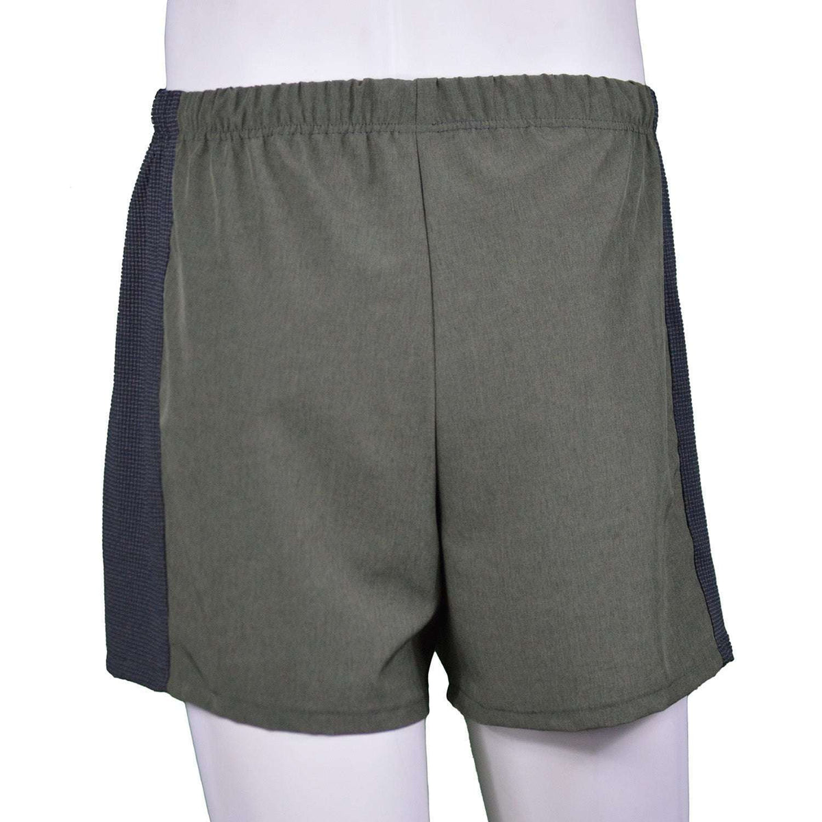 Men's Reflective Endeavor 5" Running Short in Olive Heather/Graphite