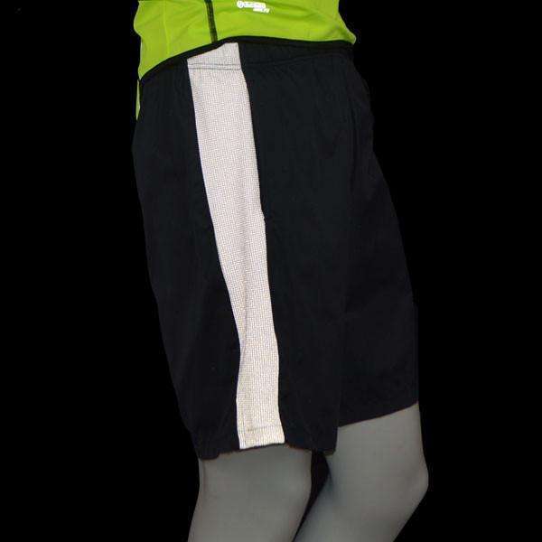 Men's Reflective Endeavor Long Running Short in Black/White