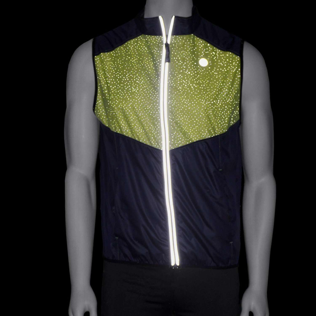 Venture Packable Men's Reflective Vest in Navy / Flo Lime