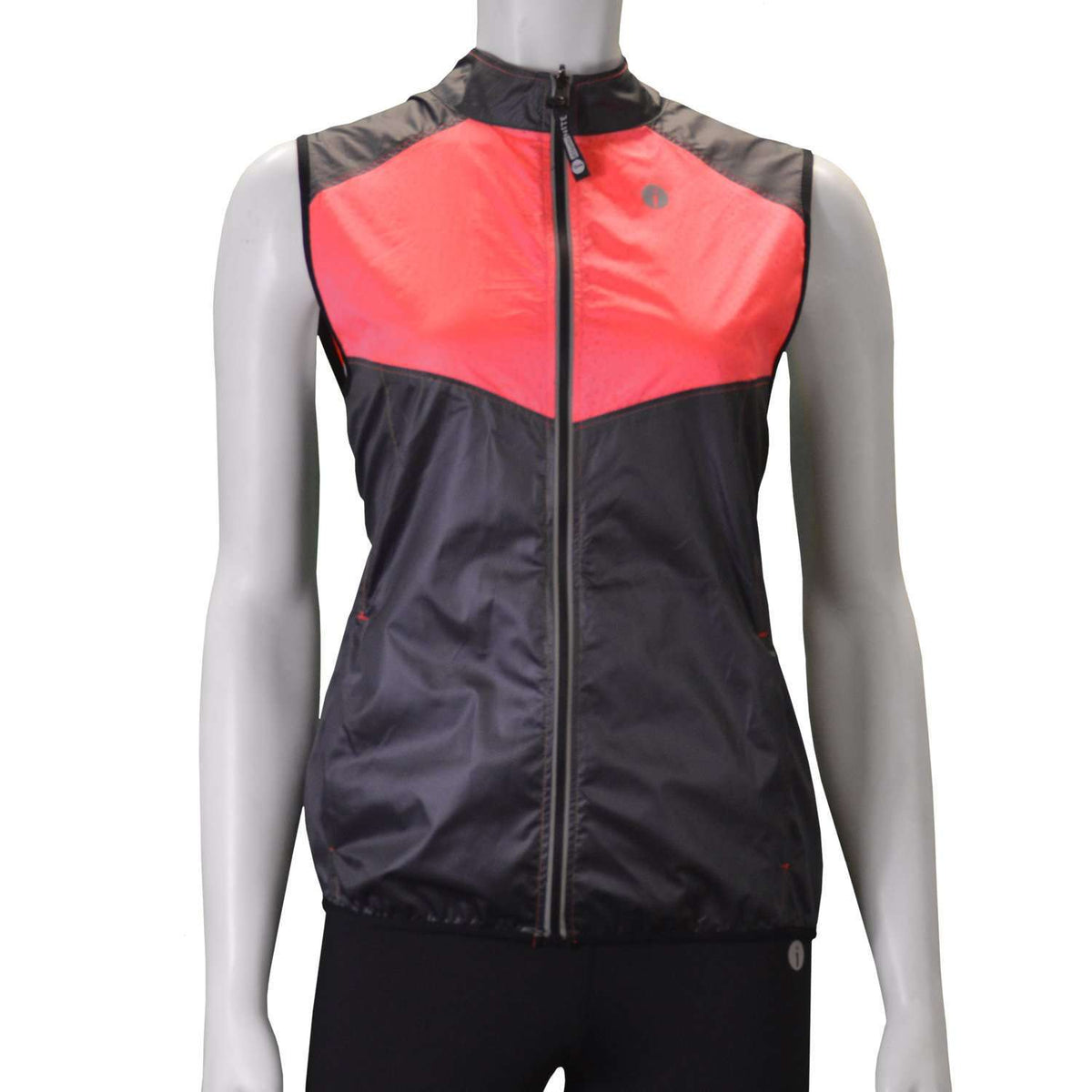 Venture Packable Women's Reflective Vest in Graphite / Coral Glo