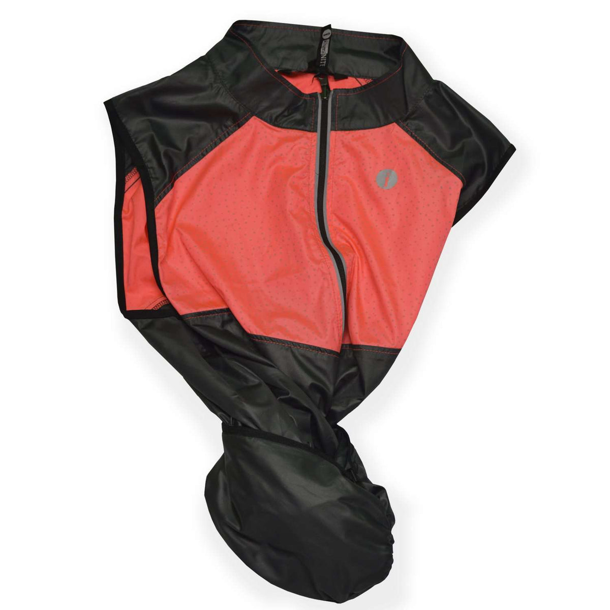 Venture Packable Women's Reflective Vest in Graphite / Coral Glo