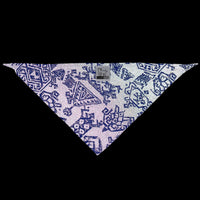 Reflective Dog Bandana in Blue Geo