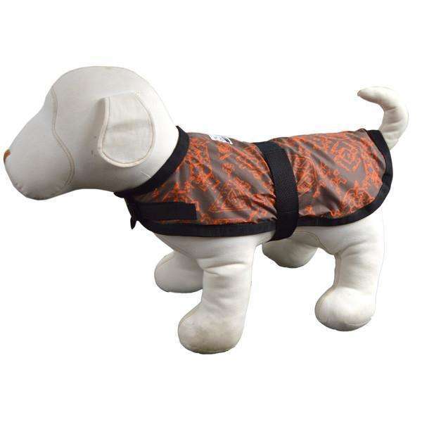 Reflective Dog Jacket in Orange/Geo