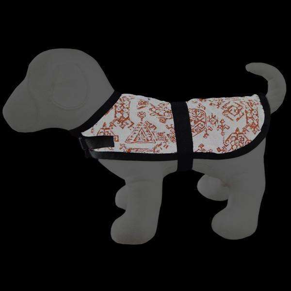 Reflective Dog Jacket in Orange/Geo