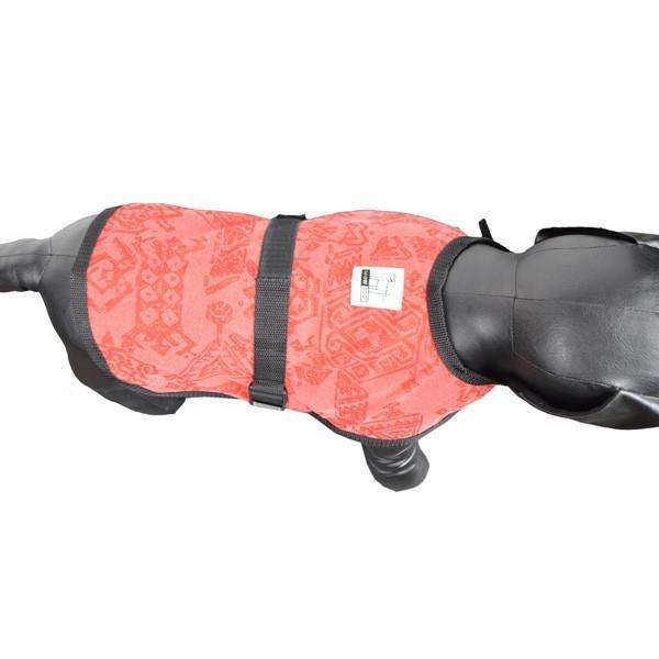 Reflective Dog Jacket in Red/Geo