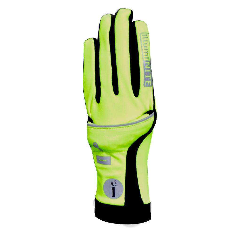 Reflective Unisex Velocity Flip Top Mitten in Flo Lime