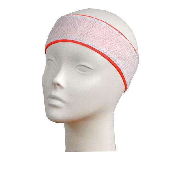 REVERSIBLE! Reflective Stretch Eclipse Headband in Coral Glo/White