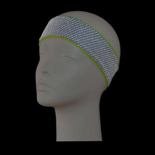 REVERSIBLE! Reflective Stretch Eclipse Headband in Flo Lime/Graphite