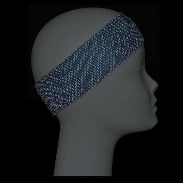 REVERSIBLE! Reflective Stretch Eclipse Headband in White/Graphite