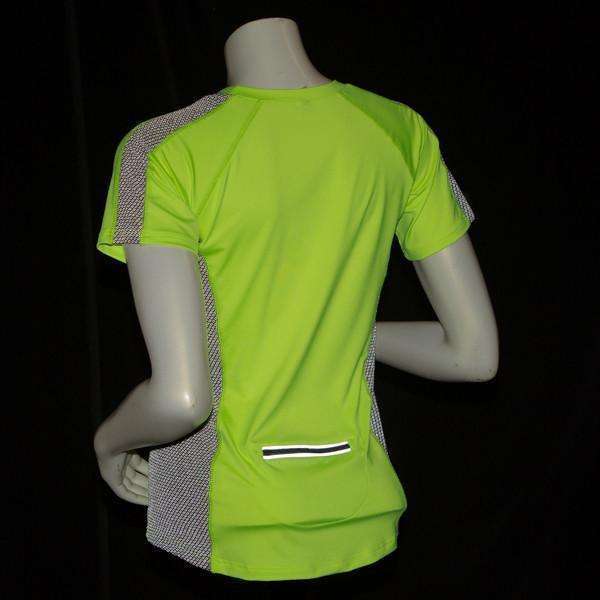 Short Sleeve Reflective Women's Piper Tee in Flo Lime/ Graphite
