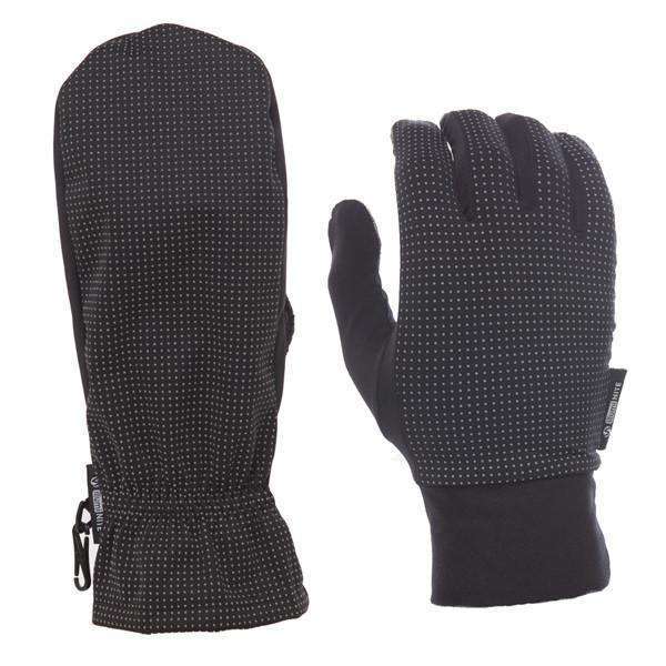 Three-in-One Reflective Mitten with Removable Glove Liner in Black