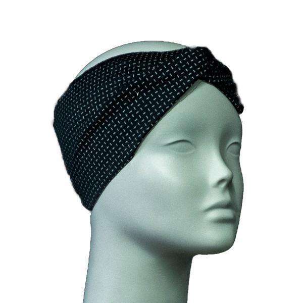 Twisted Bandeau Reflective Headband in Black