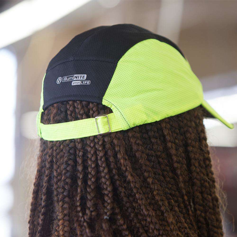 Unisex 10K Reflective Mesh Running Hat in Flo Lime