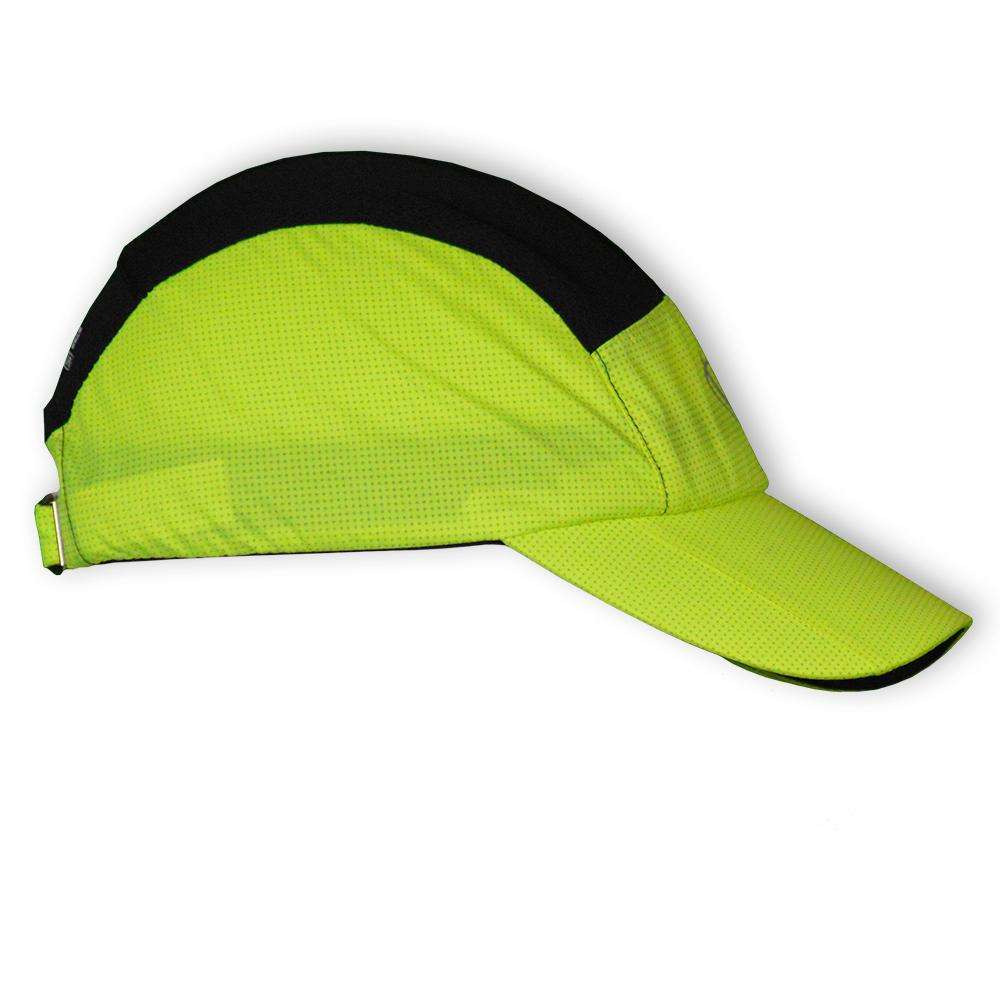 Unisex 10K Reflective Mesh Running Hat in Flo Lime
