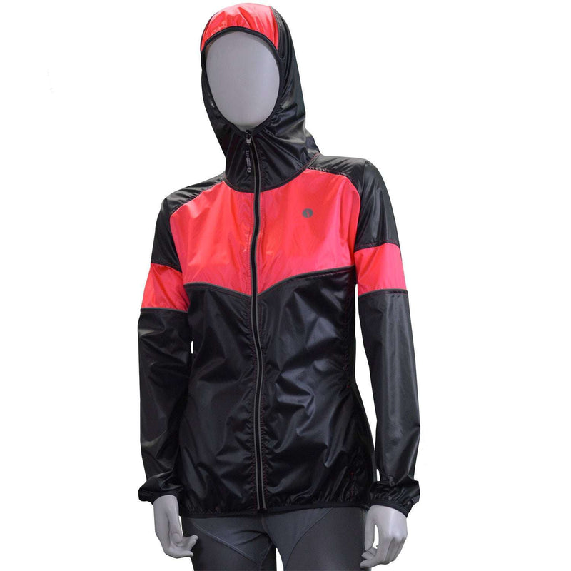 Venture Packable Women's Reflective Jacket in Graphite / Coral Glo