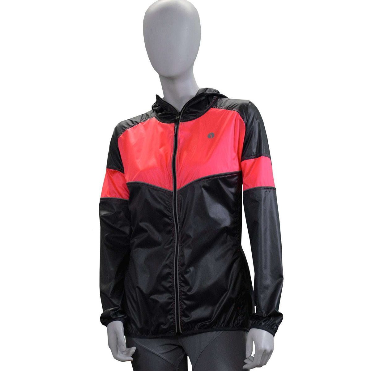 Venture Packable Women's Reflective Jacket in Graphite / Coral Glo