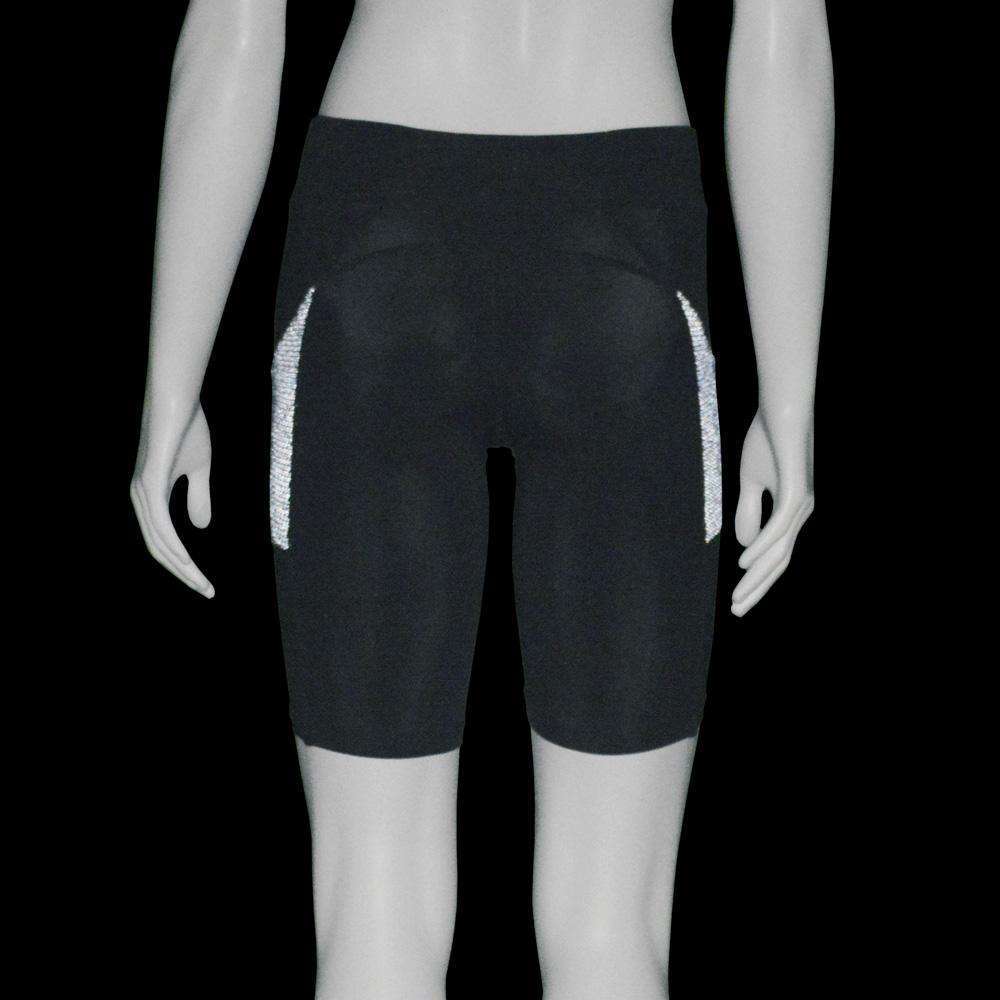 Women's Jammer Mid-length Reflective Running Short in Black