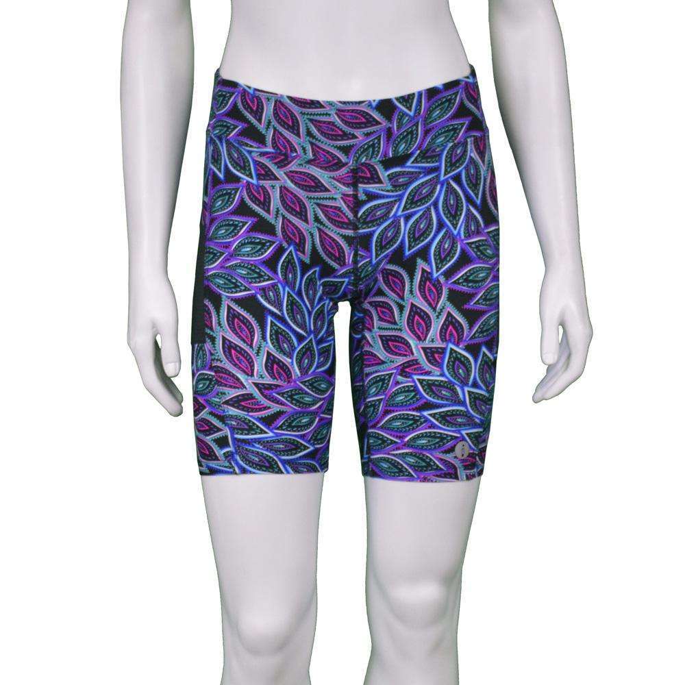 Women's Jammer Mid-length Reflective Running Short in Feather Print