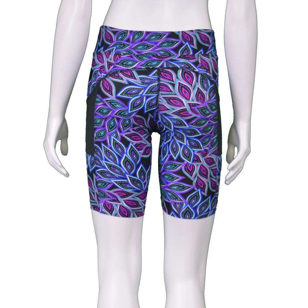 Women's Jammer Mid-length Reflective Running Short in Feather Print