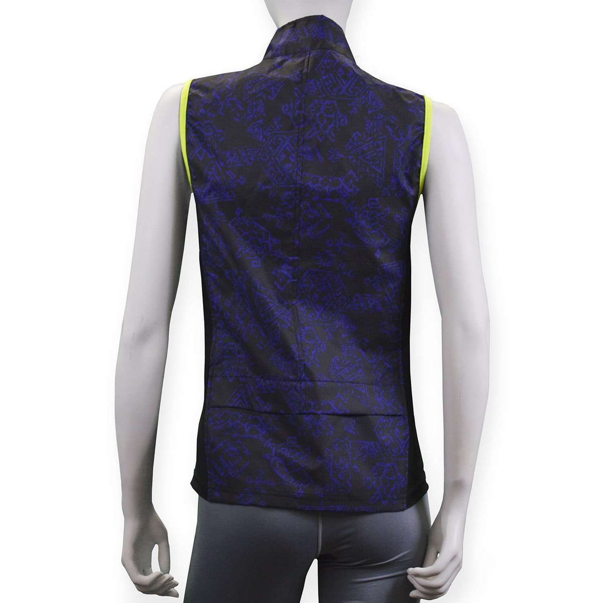 Women's Newport Packable Reflective Vest in Deep Purple Aztec/Flo Lime