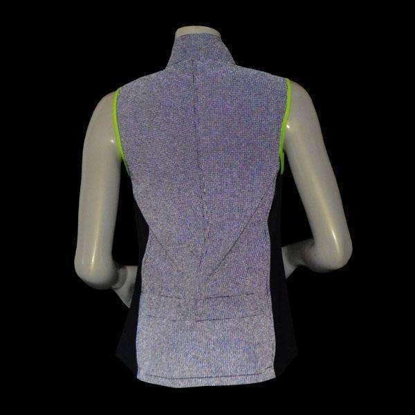 Women's Newport Packable Reflective Vest in Navy/Flo Lime