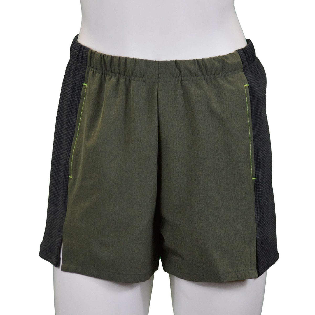 Women's Reflective Endeavor 3" Running Short in Olive Heather/Graphite