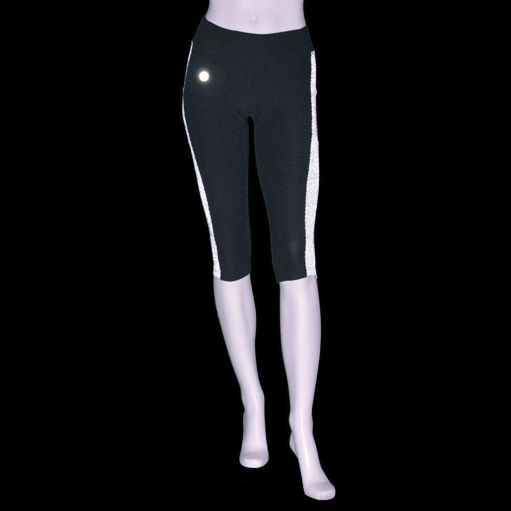Women's Reflex Powerstretch Reflective Capri in Black
