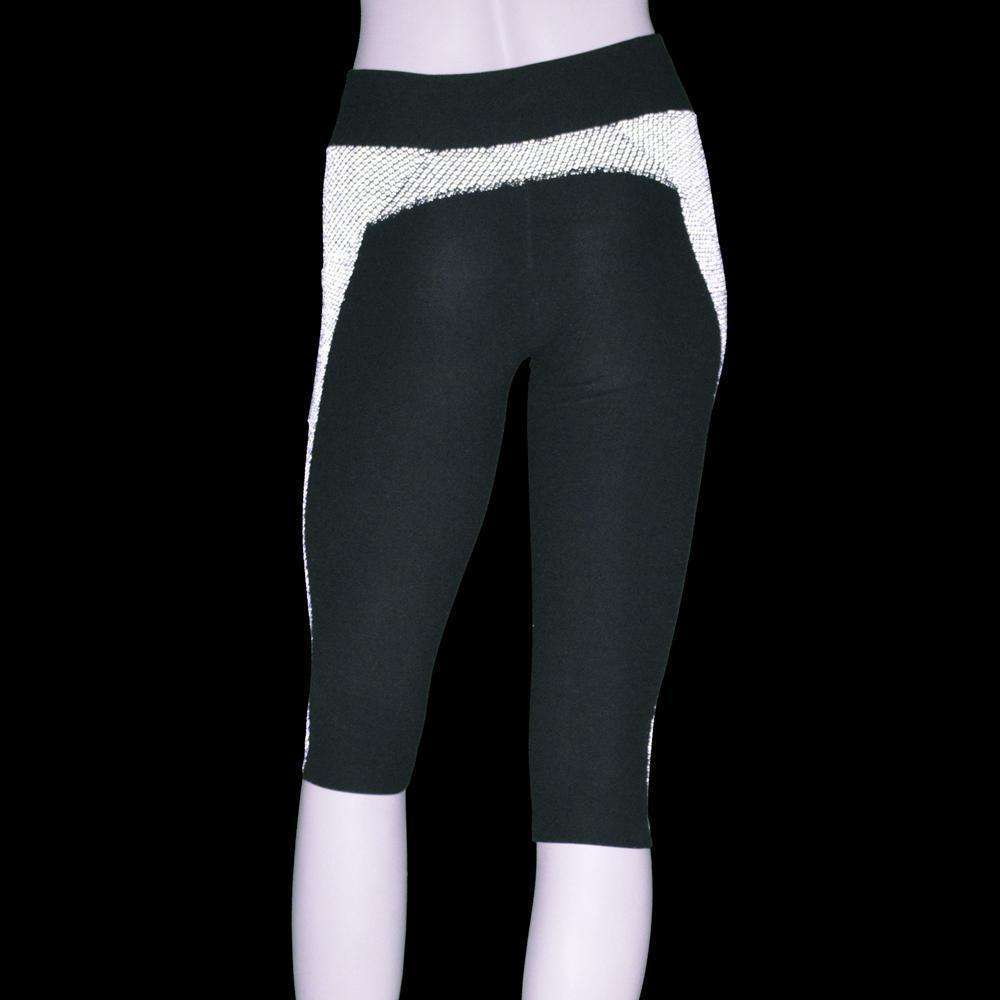Women's Reflex Powerstretch Reflective Capri in Black