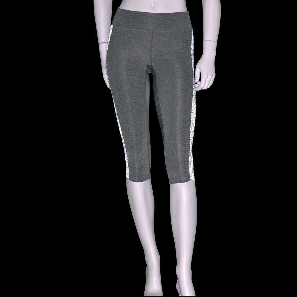 Women's Reflex Powerstretch Reflective Capri in Heather Gray