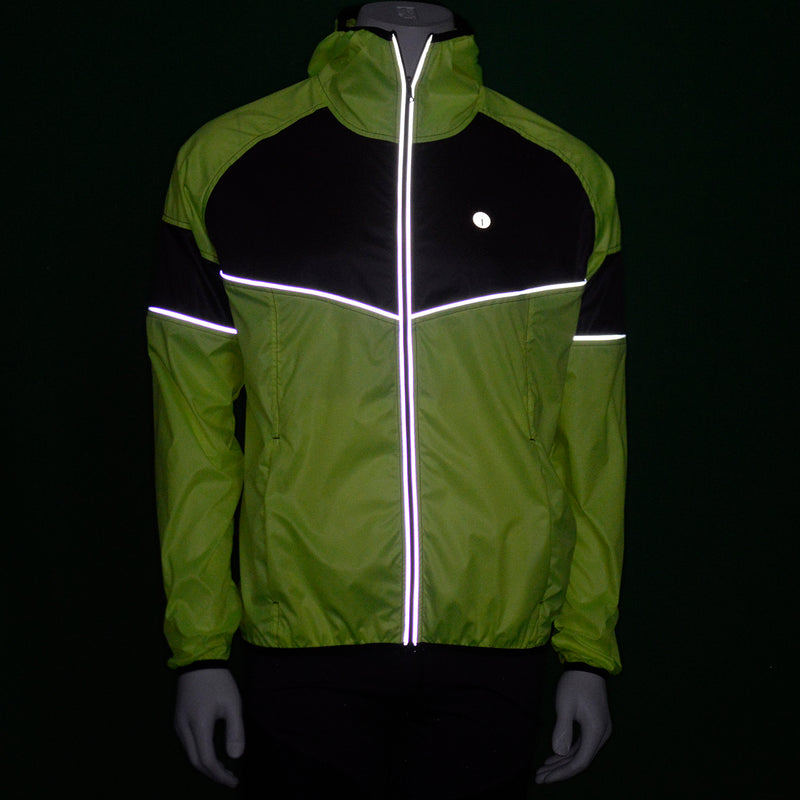 FINAL SALE: Venture Packable Men's Reflective Jacket in Flo Lime / Graphite