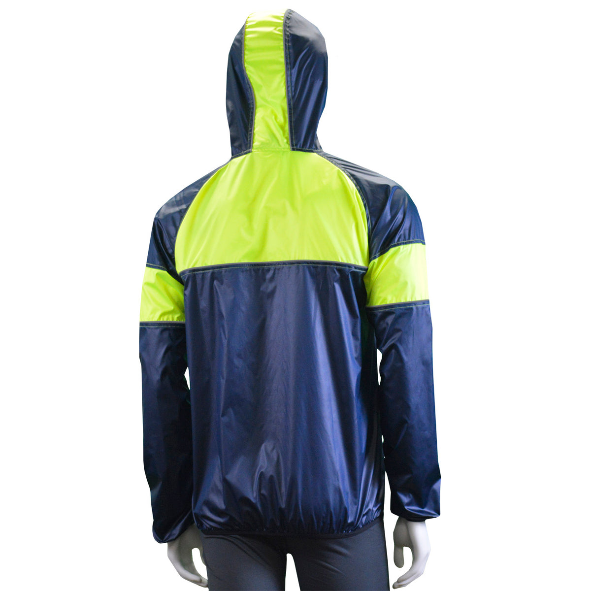 Venture Packable Men's Reflective Jacket in Navy / Flo Lime