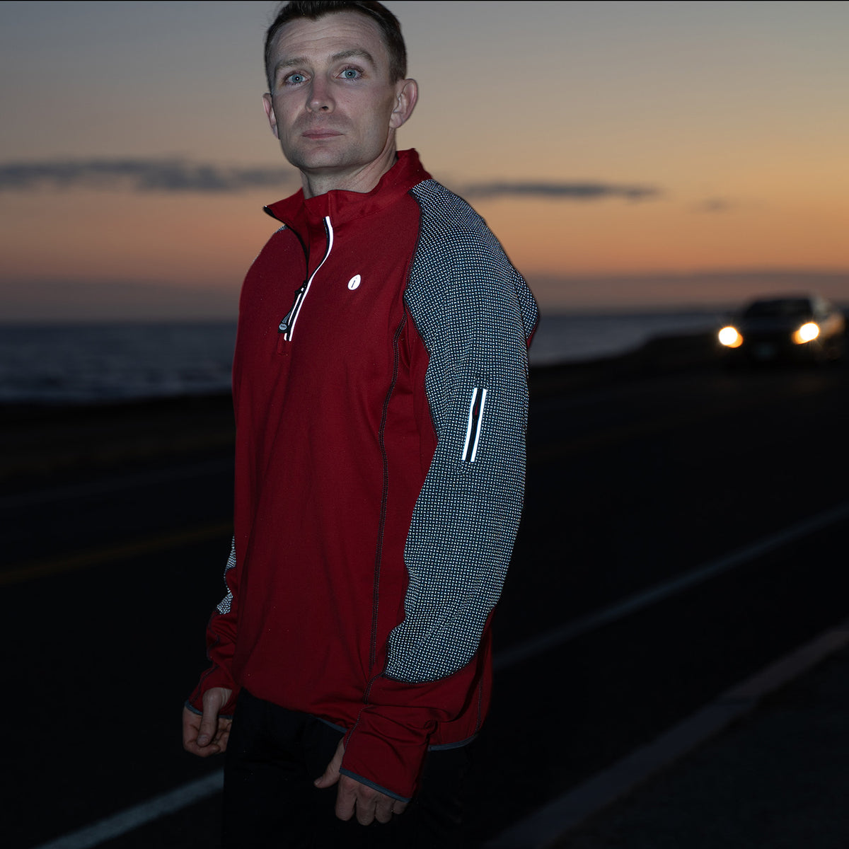 Early Riser Reflective Men's Pullover in Red