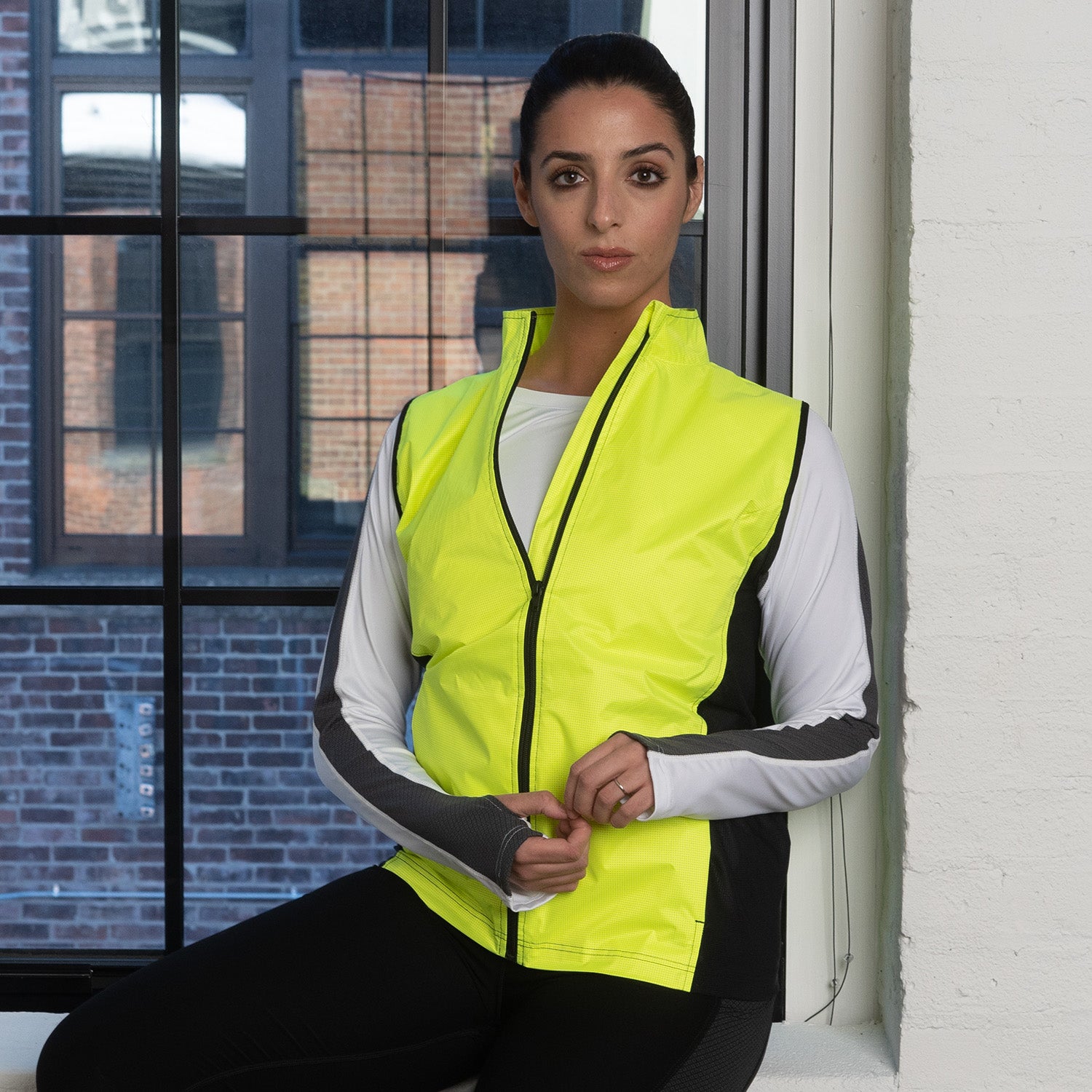 Women s Newport Packable Reflective Vest in Flo Lime