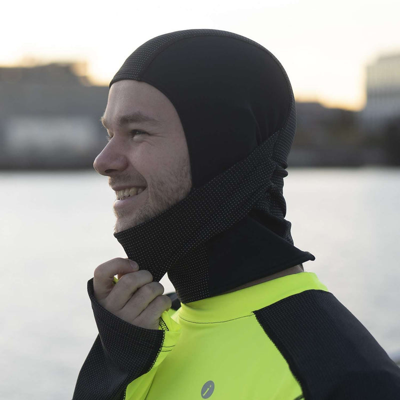 Cold Weather Unisex Reflective Hood in Black