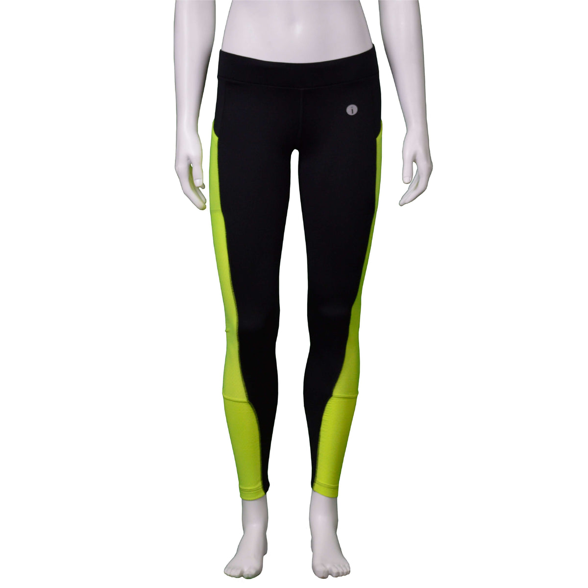Comet Reflective Women's Running Tight in Black/Flo Lime