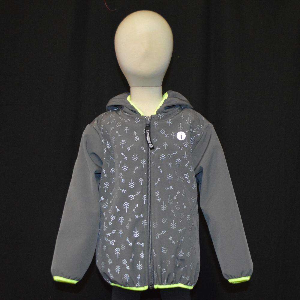 Kids Fleecy Softshell Reflective Jacket in Graphite
