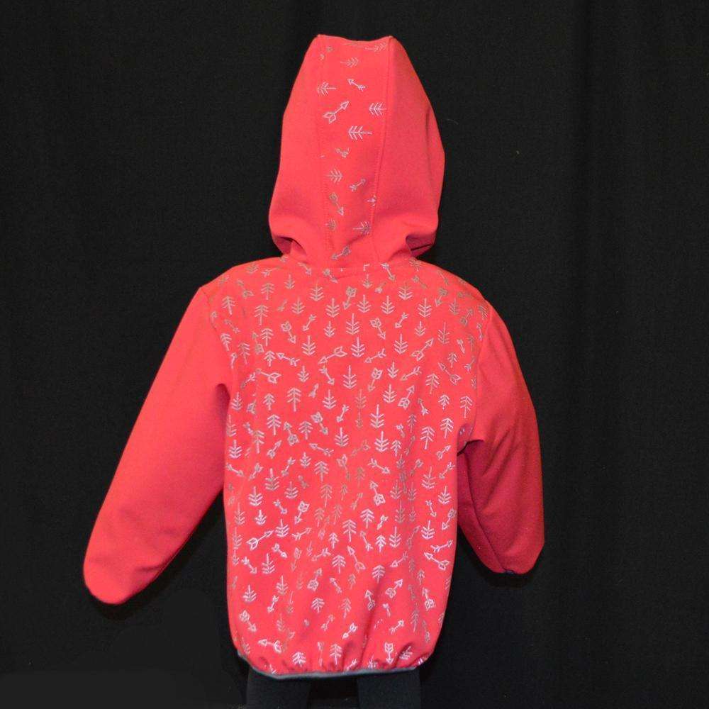 Kids Fleecy Softshell Reflective Jacket in Pink