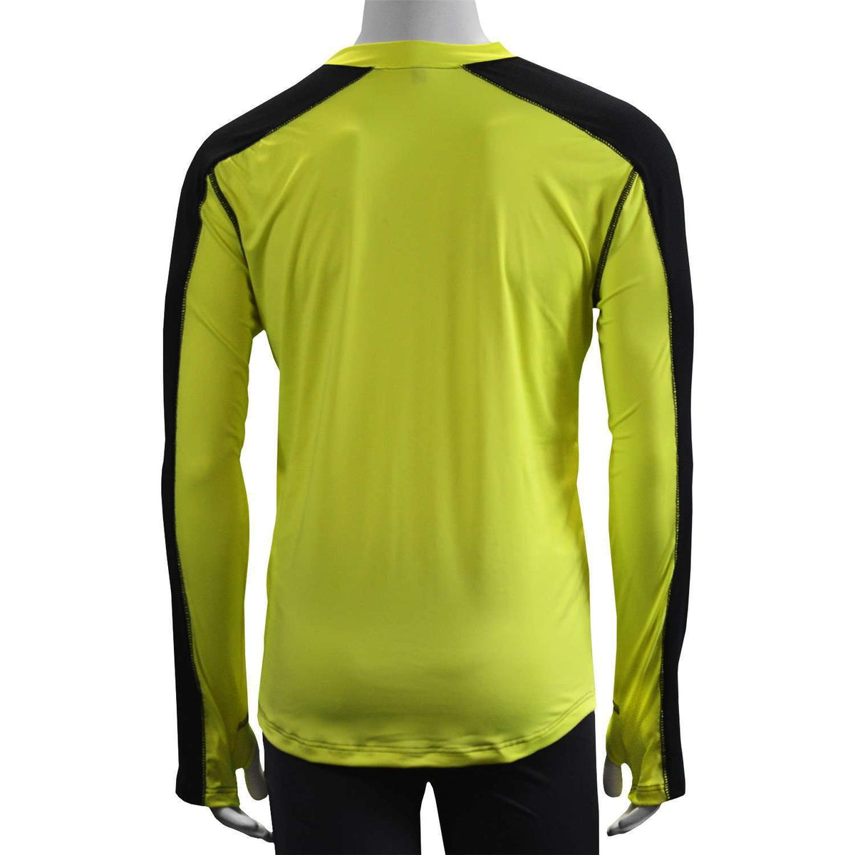 Long Sleeve Reflective Men's Warm Up Tee in Flo Lime/Black