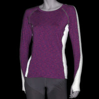 Long Sleeve Reflective Women's Piper Tee in Cosmo/White