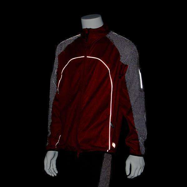 Nocturnal Men's Reflective Softshell Jacket in Red/Black