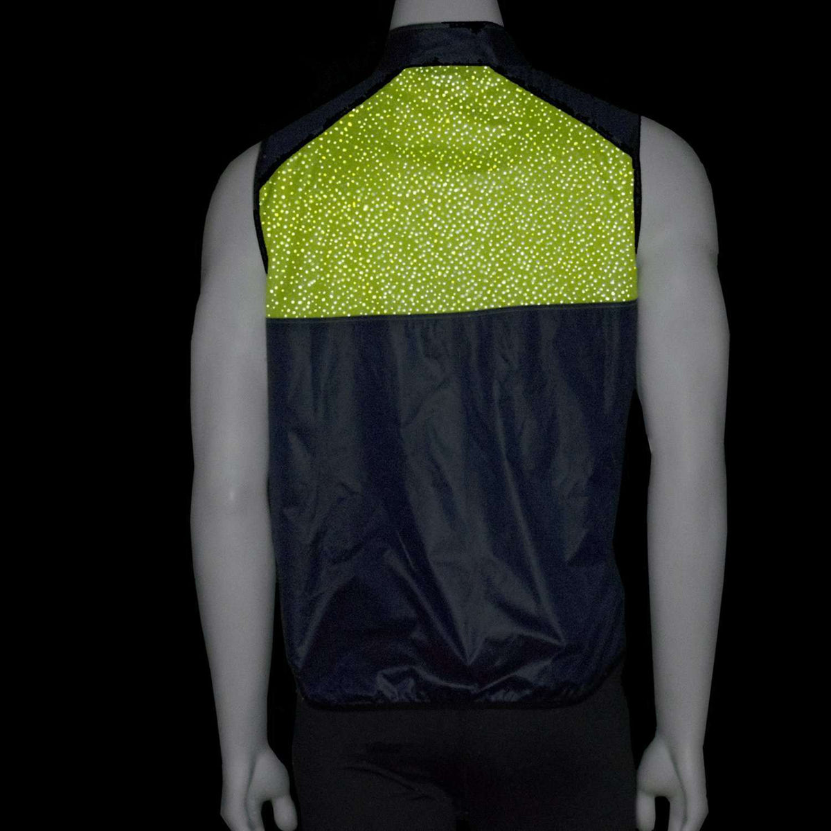 Venture Packable Men's Reflective Vest in Navy / Flo Lime